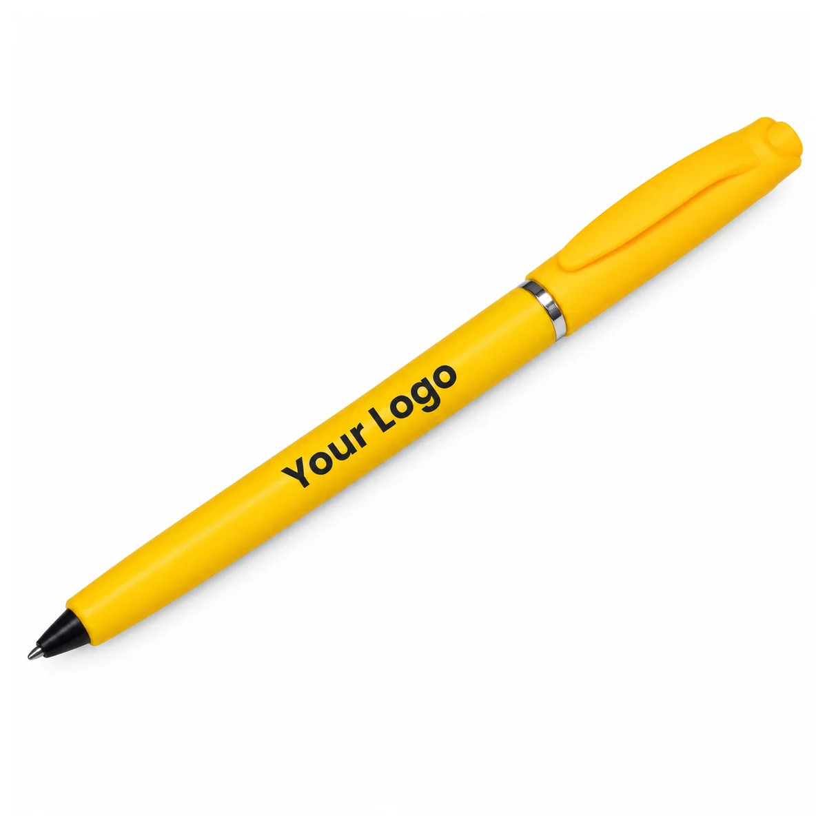 Yellow Plastic Ball Pen - view 2
